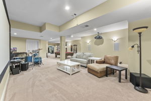 Basement w/ Pool Table & Projector