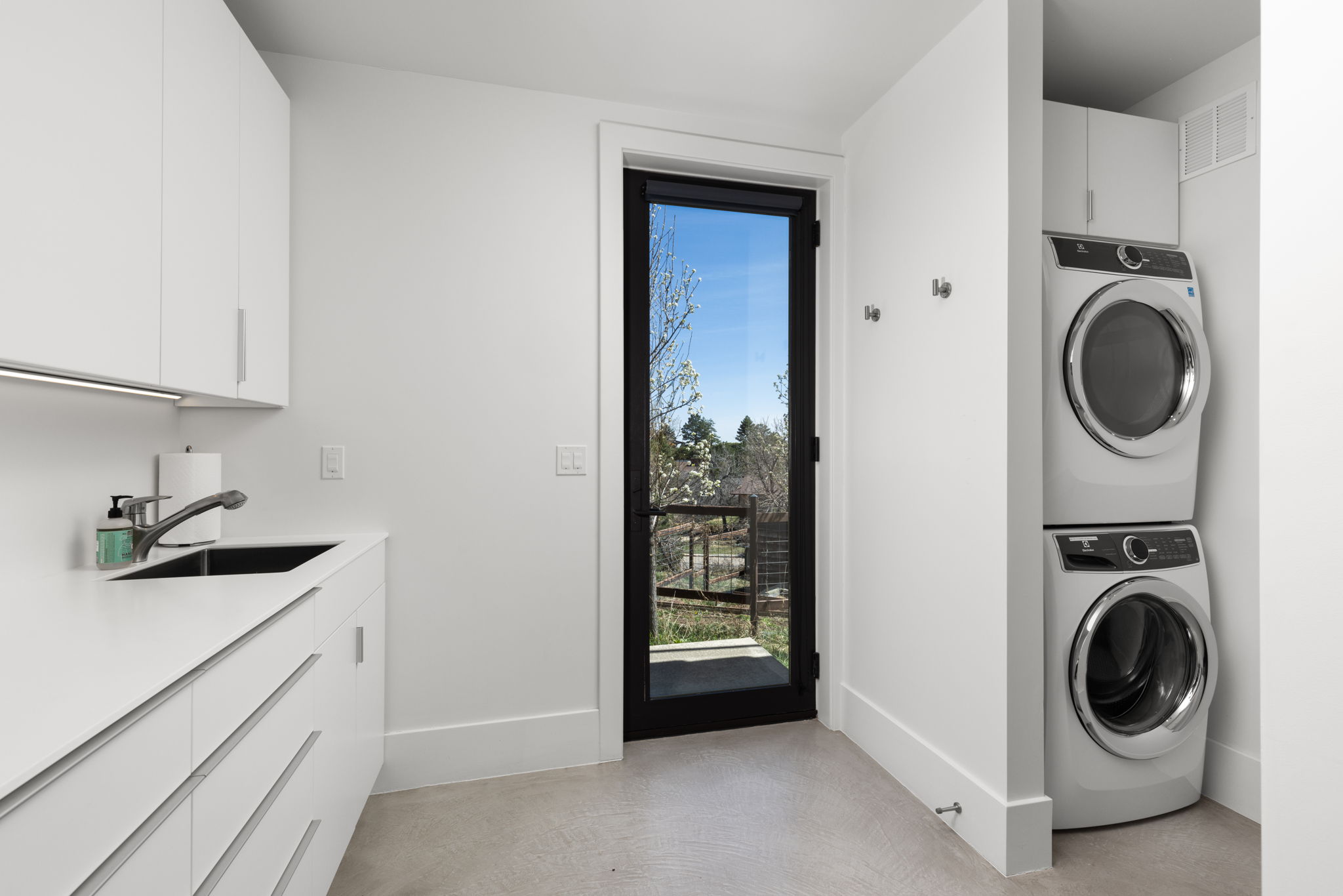 Lower level laundry room.