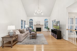 Family Room with Gas-Buring Fireplace and Patio access