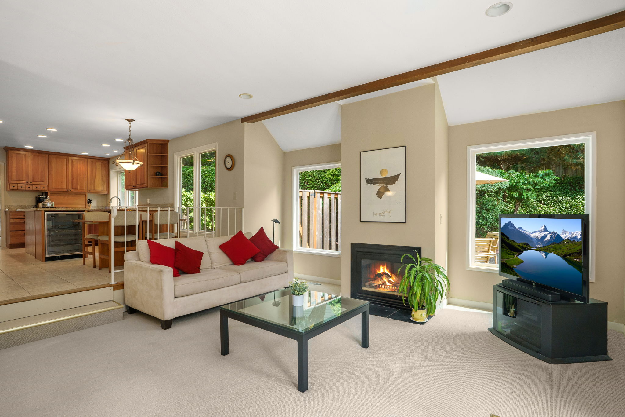 View from Family Room/Kitchen