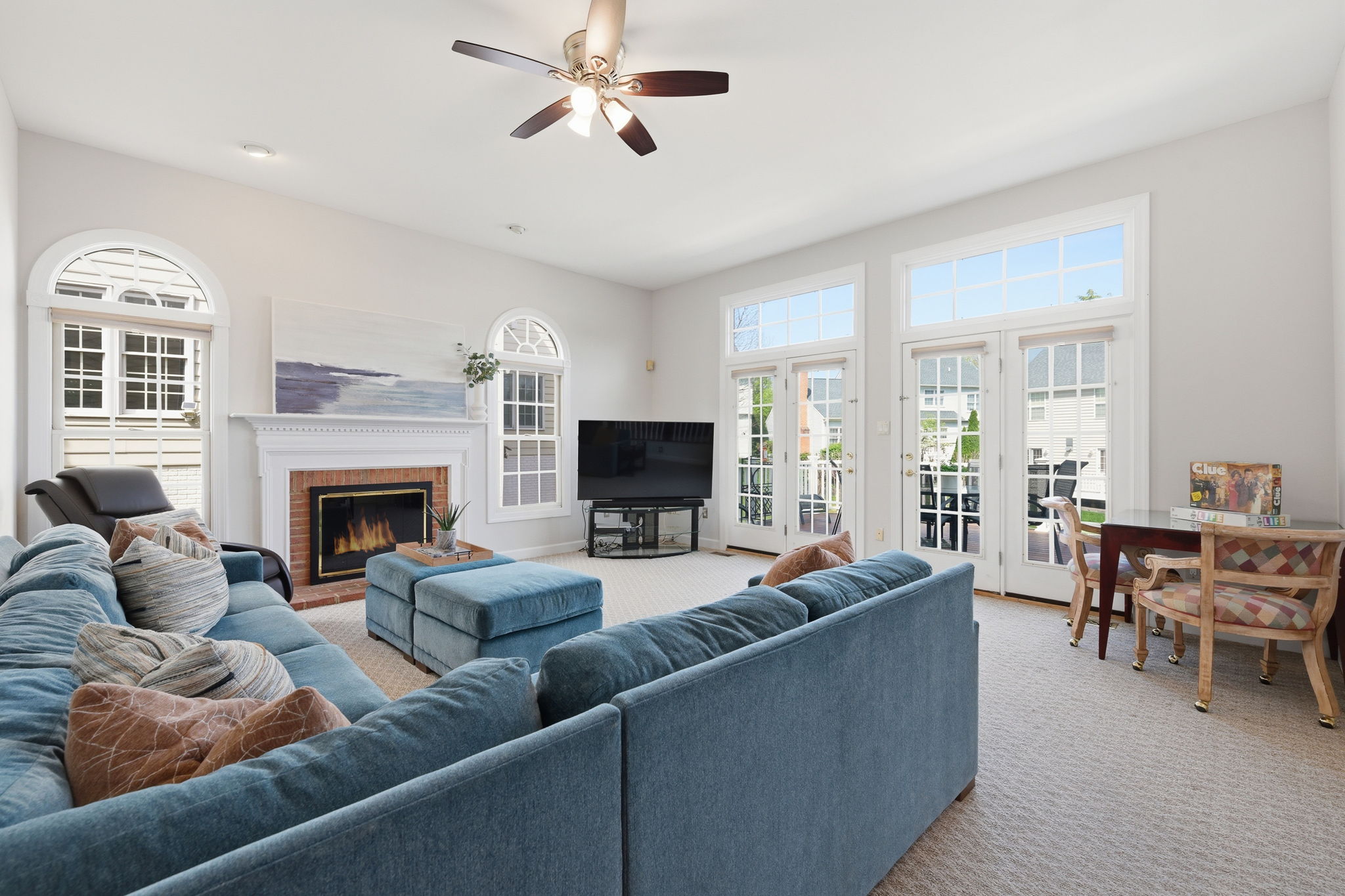 Family Room with Wood Burning Fireplace
