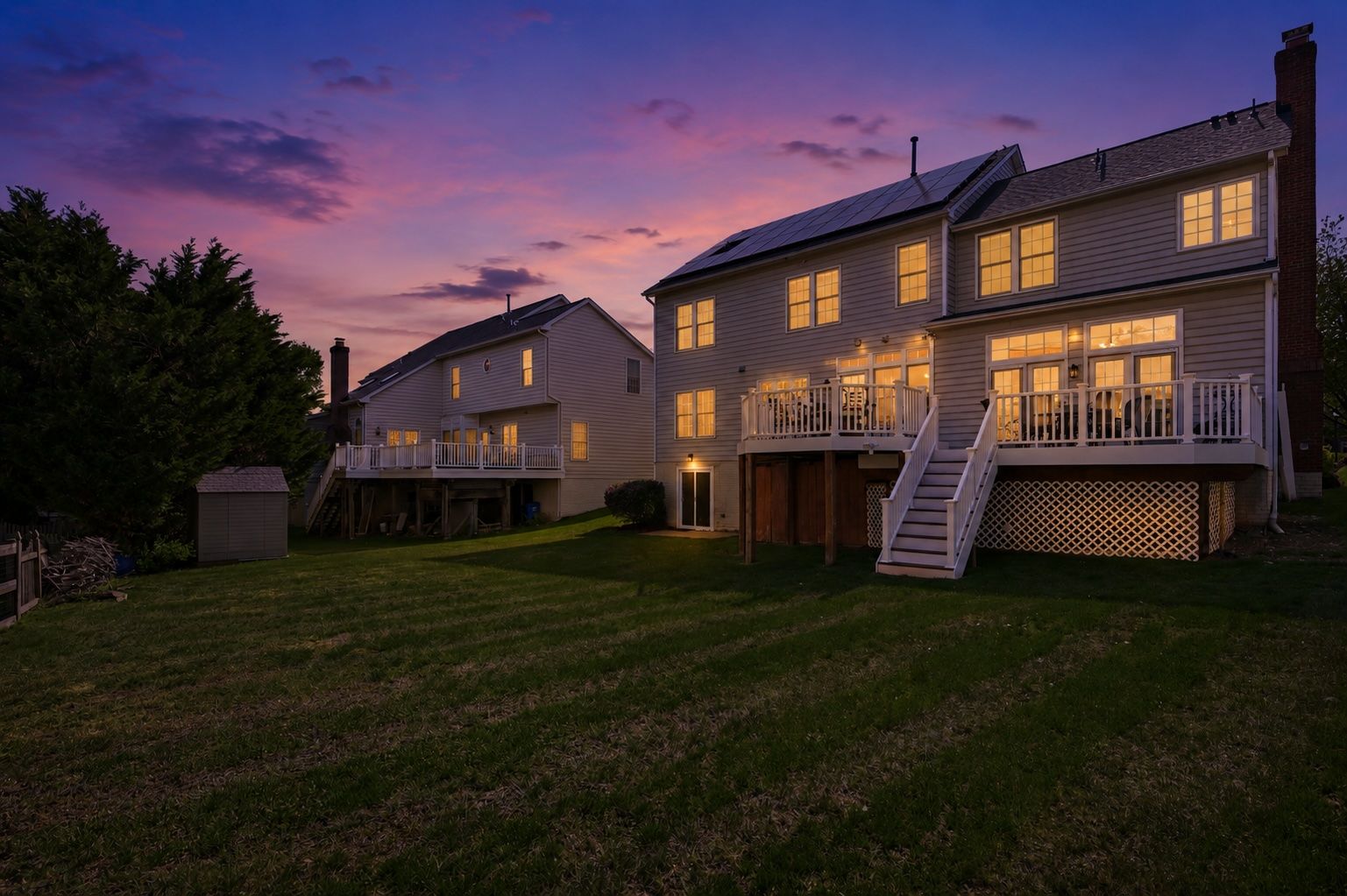 Twilight Rear Yard