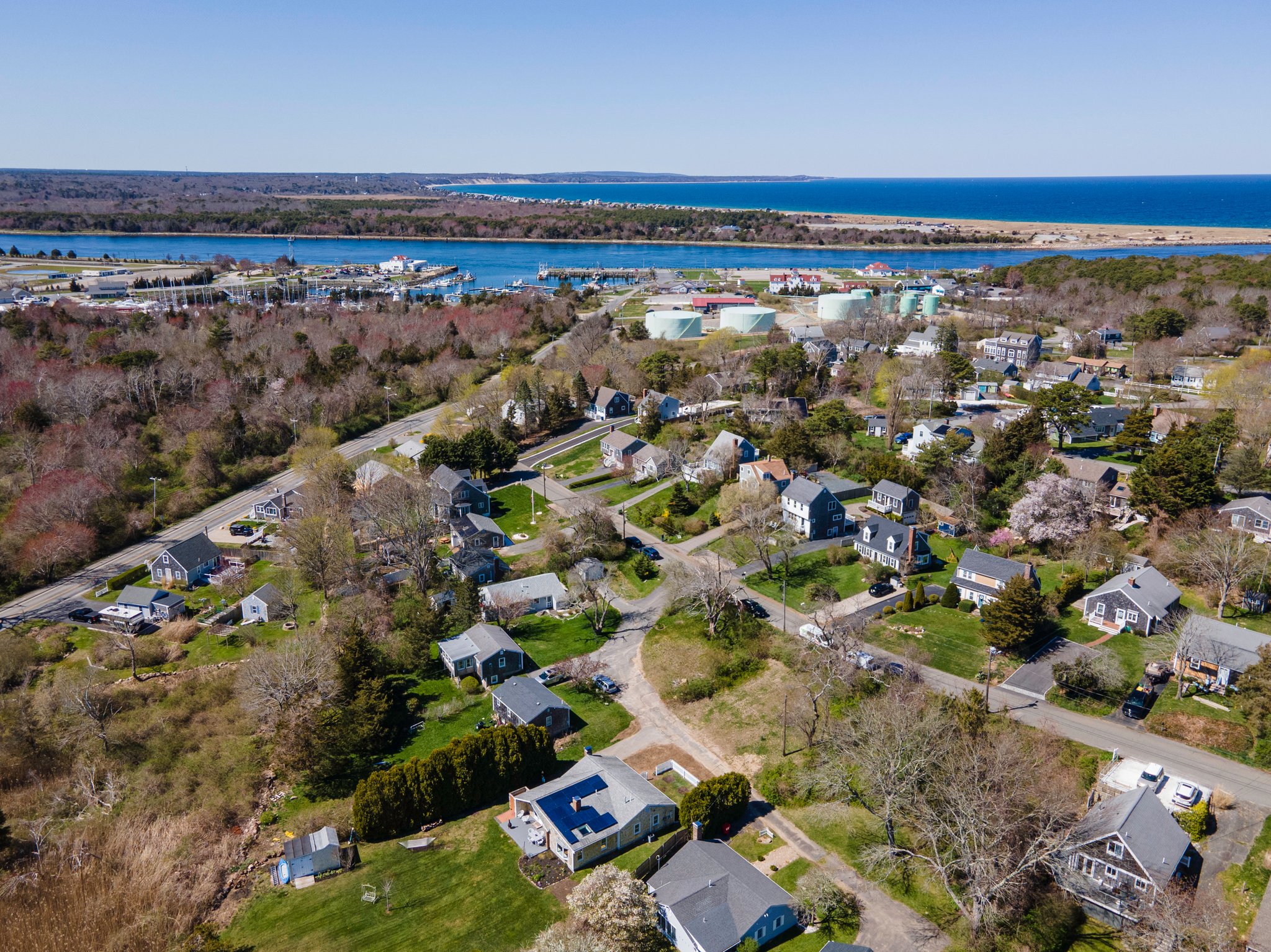 Aerial to Cape Cod Canal