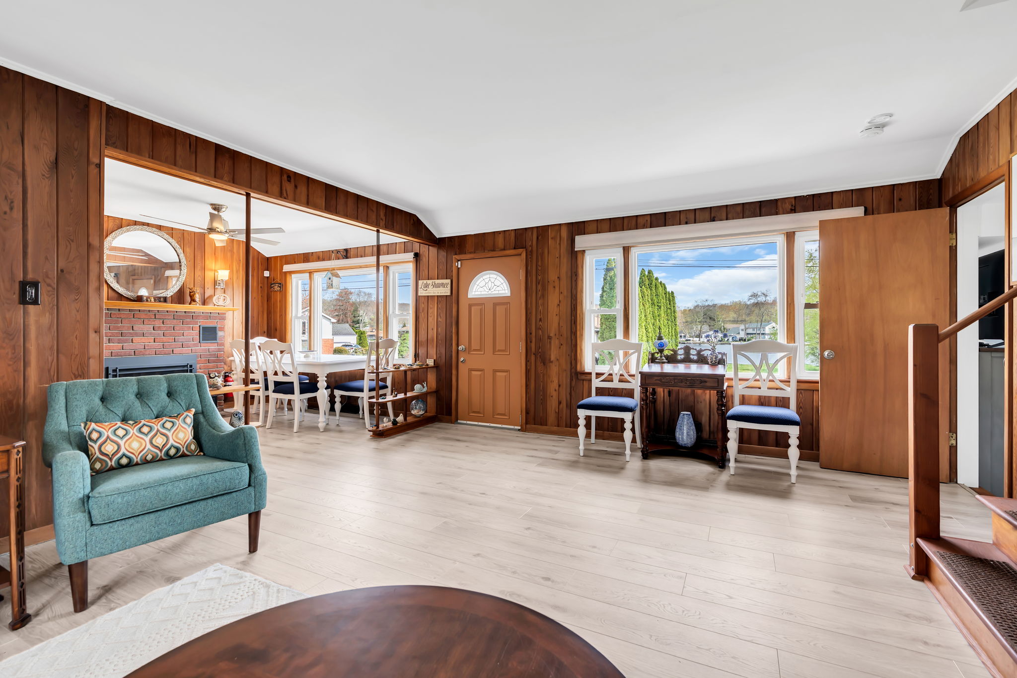 Front door enters into the open floor plan