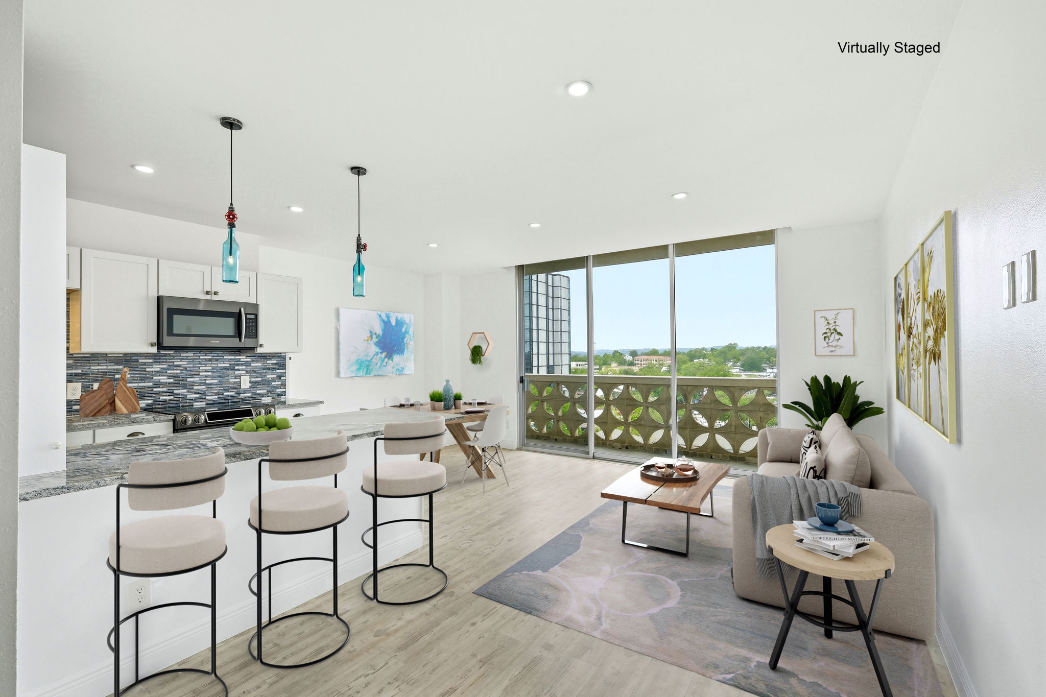 Living/Dining/Kitchen Virtually Staged
