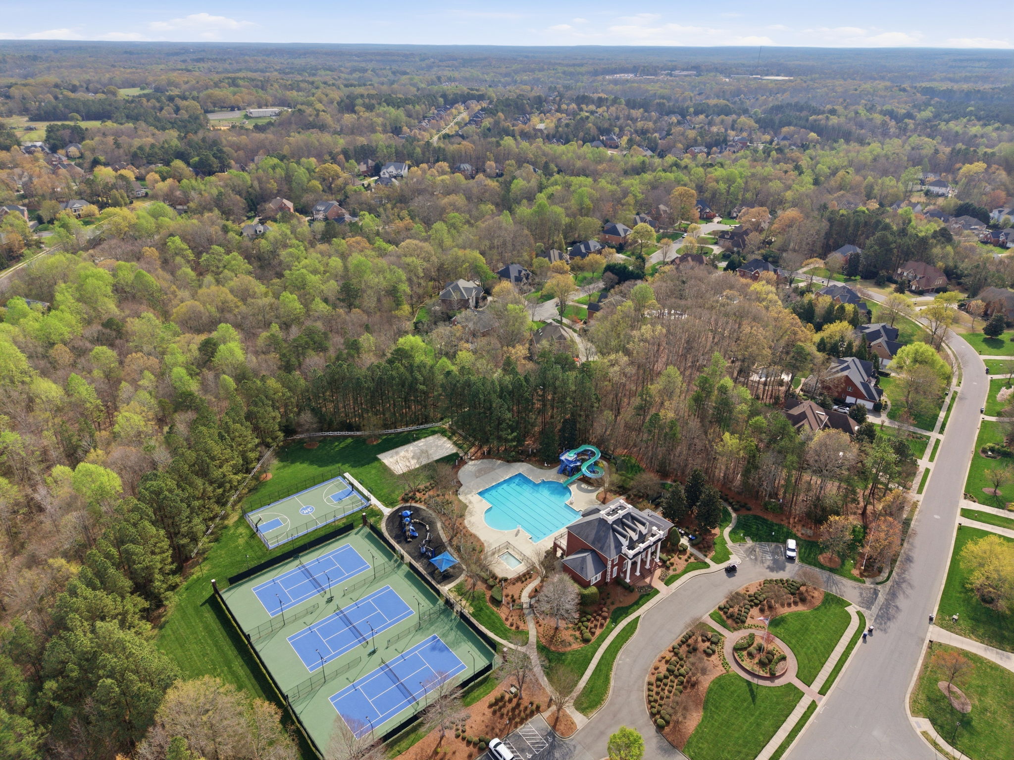 Club House, Pool, Slide, Tennis Courts, Basketball, Volleyball