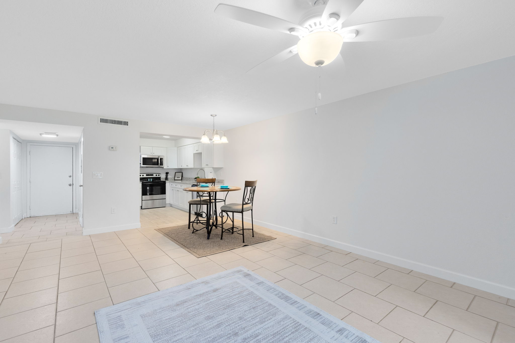 View from Living Room to Dining Room/Kitchen