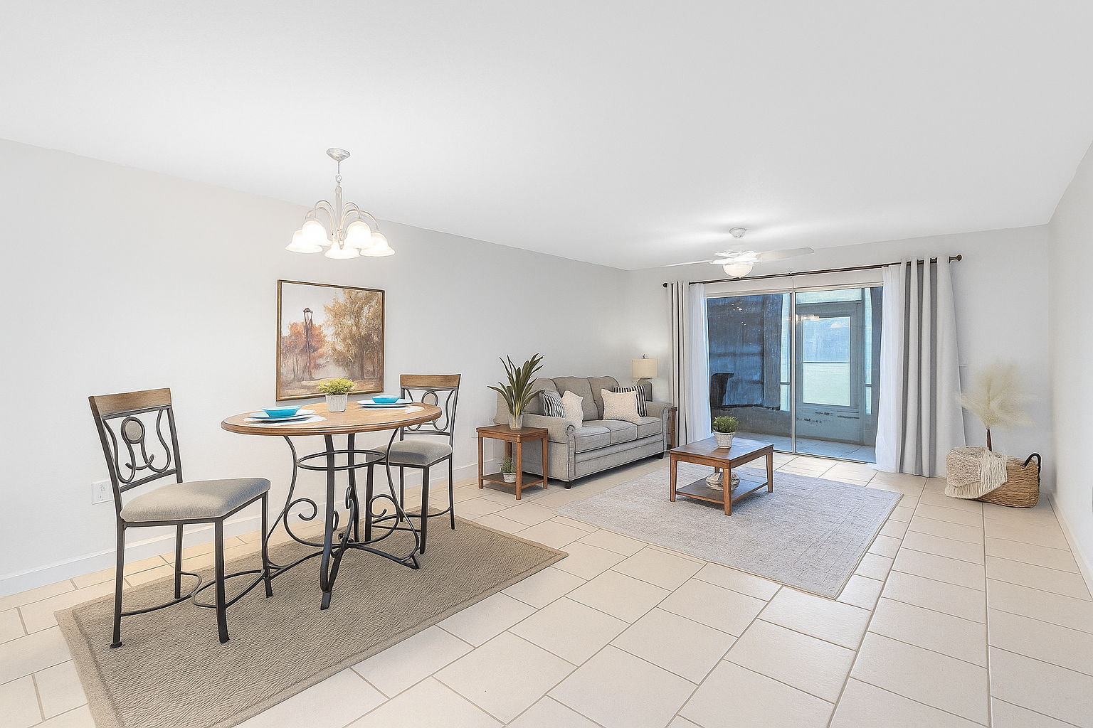 Virtually Staged Dining Room/Living Room