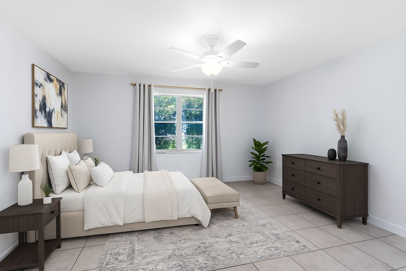 Virtually Staged Primary Bedroom