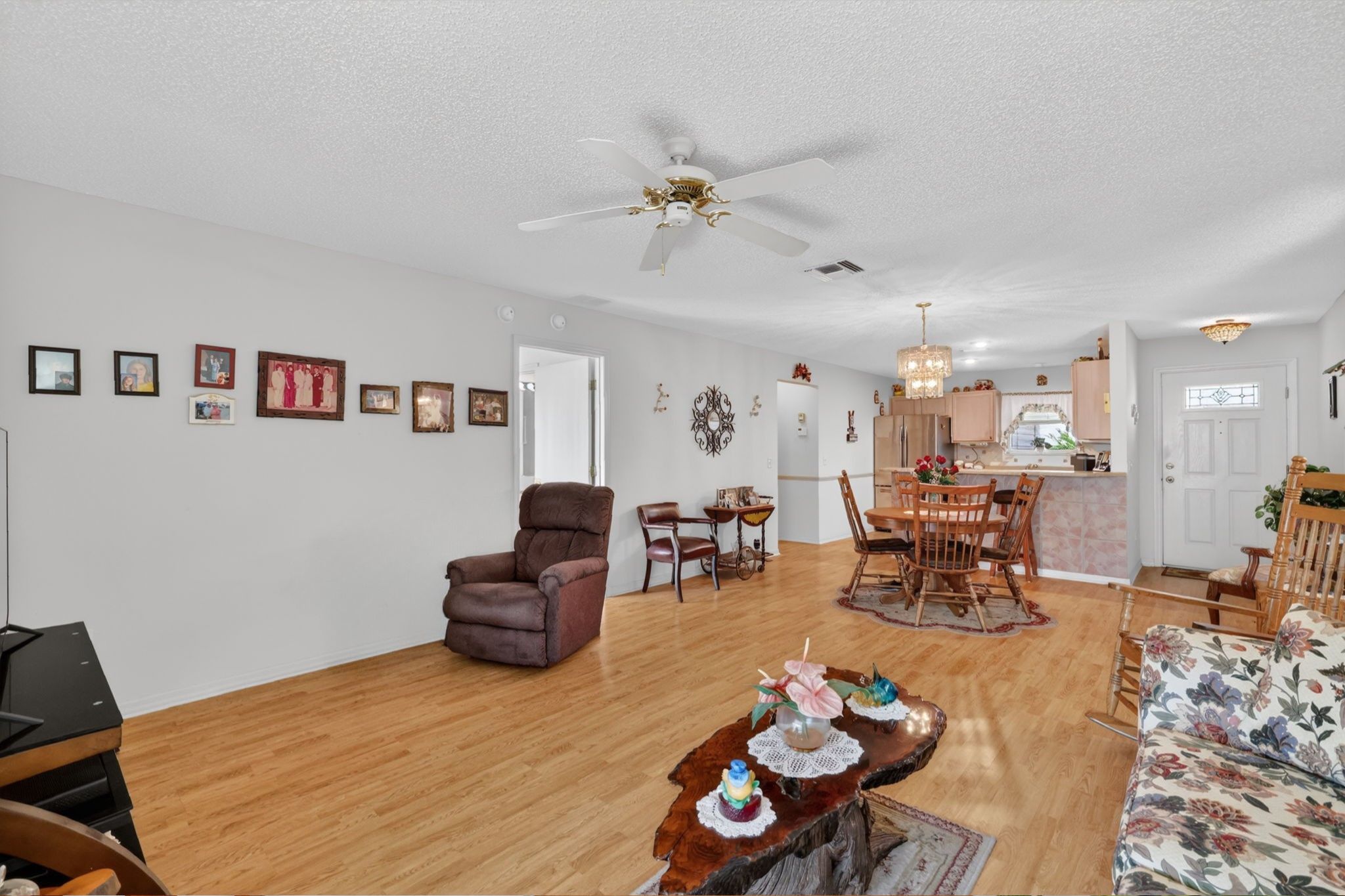 Kitchen, Dining, and Living Rooms