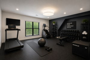 AI "Gym" rendering of the top left room upstairs