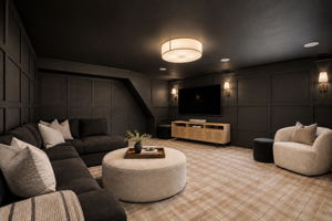 AI "MediaRoom" rendering of the top right  room upstairs
