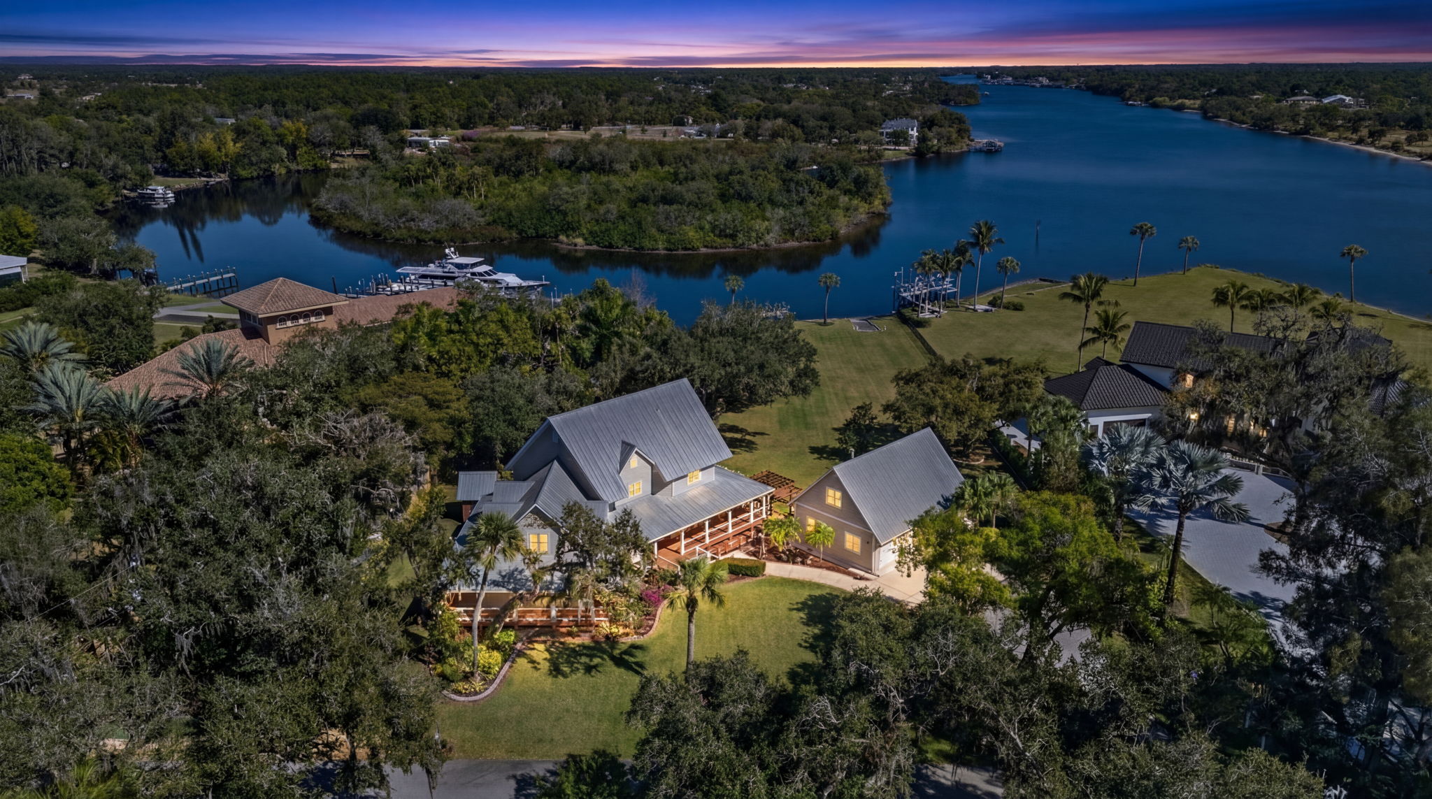 Aerial Front Exterior 3-dusk