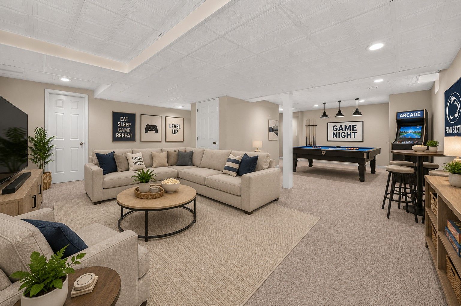 Virtual Stage finished basement