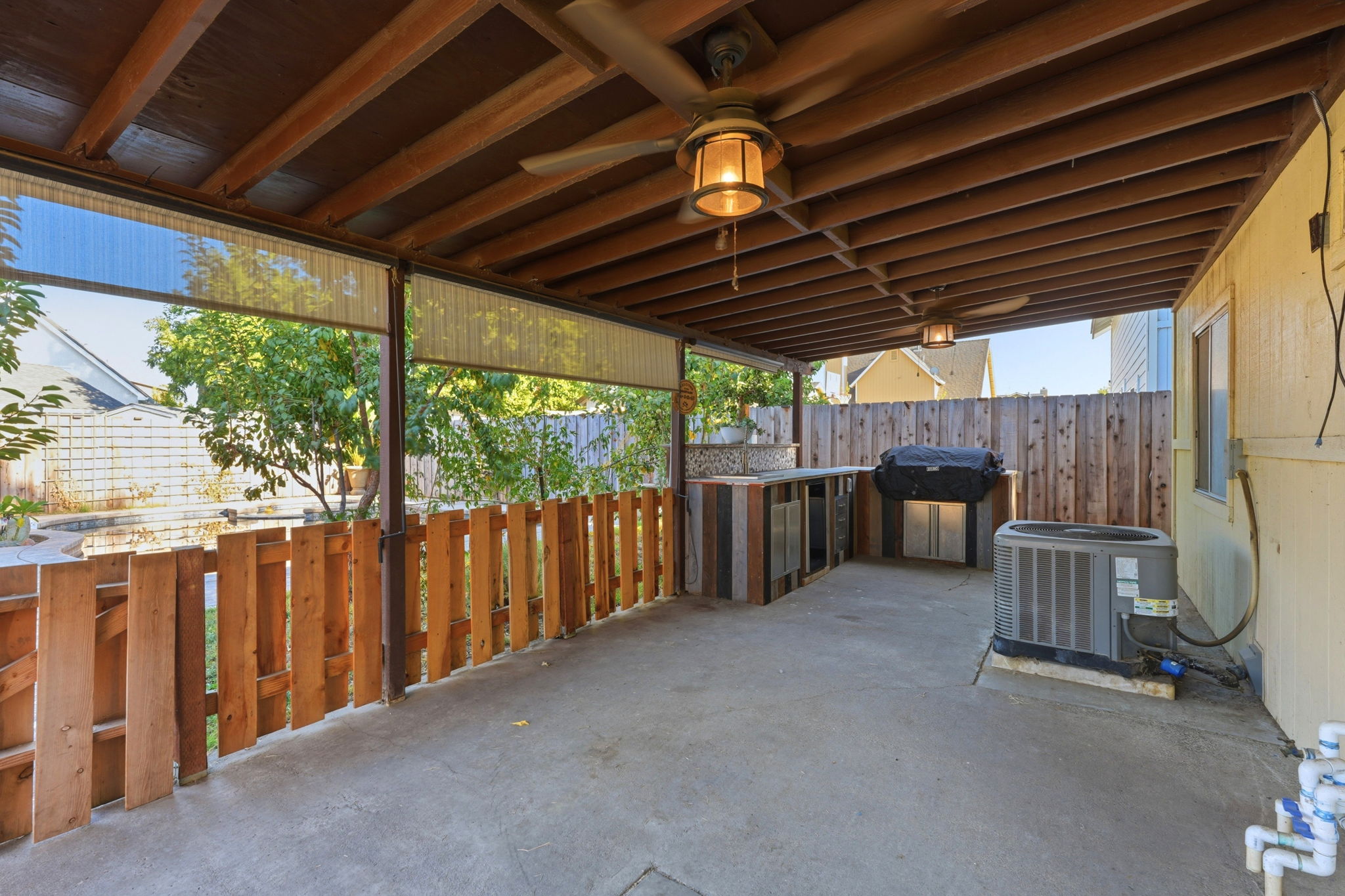 Covered backyard patio