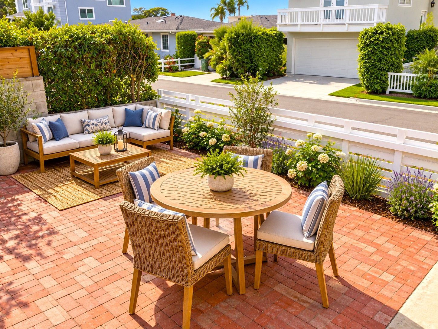 The Front Yard is Spacious Offering Privacy for Outdoor Entertaining and a Secure Area for Kids to Play. Virtually Staged