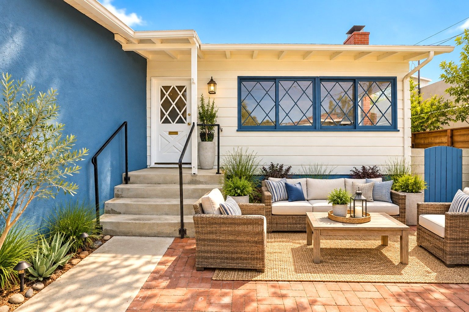 The Front Entry Landing Enters into the Living Room of the Home. Virtually Staged