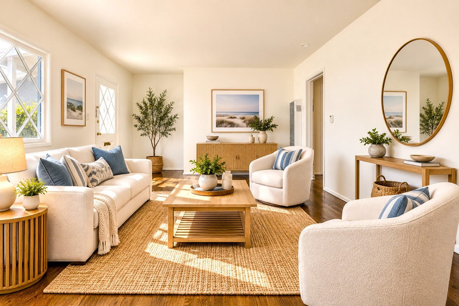 Across From the Main Entry to the Living Room, There is a Hallway which Leads to the Two Bedrooms, The Full Bath and The Kitchen. A New Wall Furnace was Recently Installed. Virtually Staged
