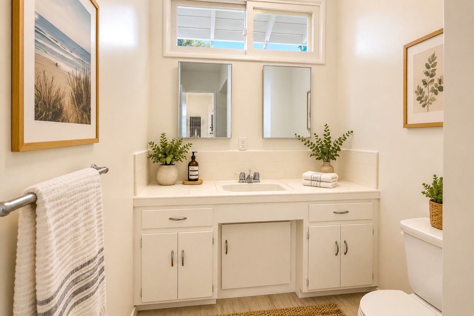 The Bathroom can be Easily Remodeled and Reconfigured with a New Vanity, Tub and Shower. Virtually Staged