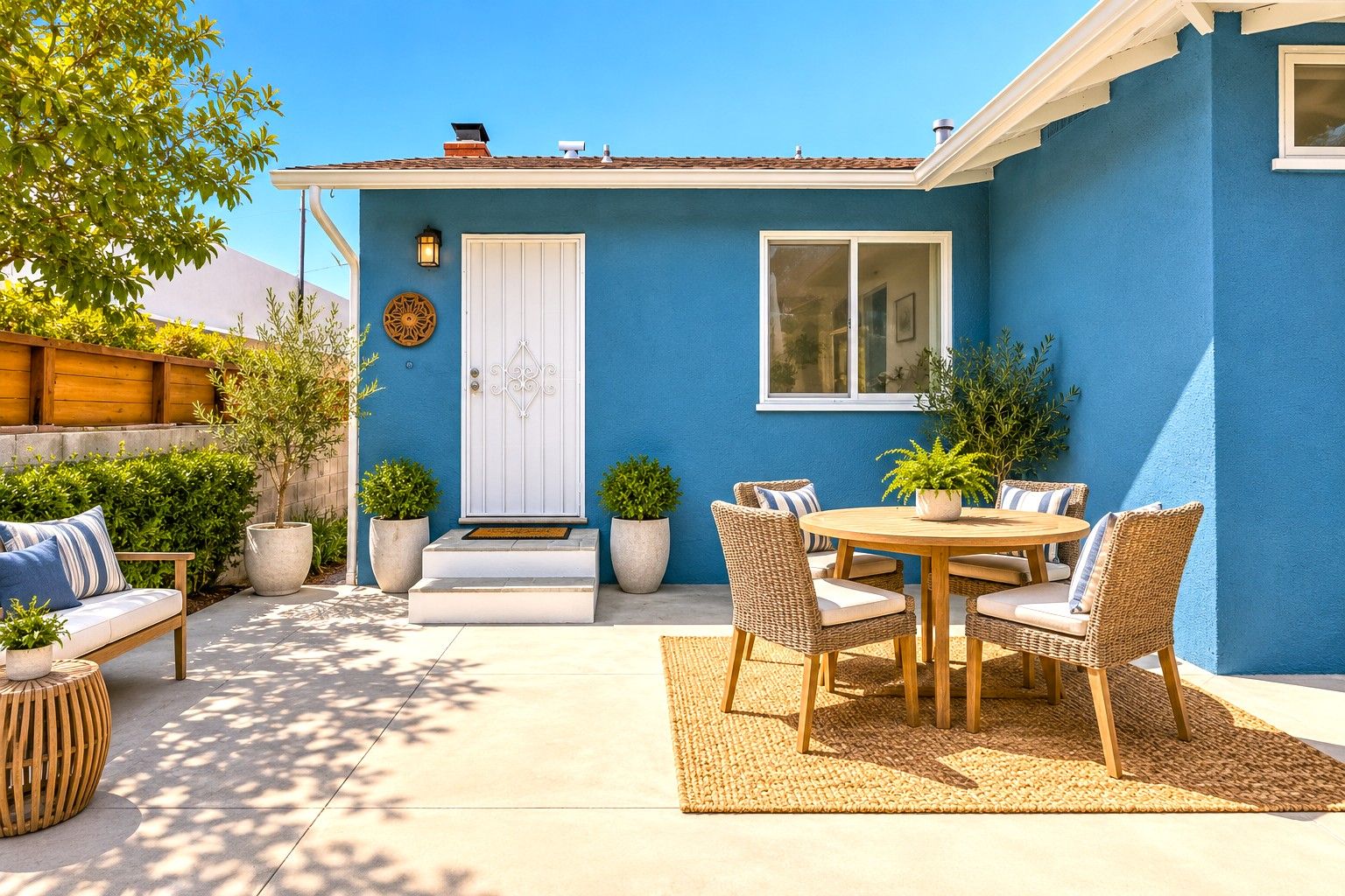 The Rear Yard Area Adjoins the Kitchen. This Wall could be Moved Out into the Yard Area in order to Expand and Enlarge the Kitchen. Virtually Staged
