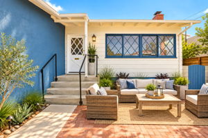 The Front Entry Landing Enters into the Living Room of the Home. Virtually Staged