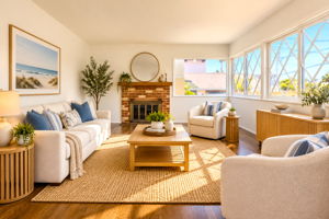 The Living Room Has a Fireplace and Refinished Hardwood Floors, which Run Throughout the Home. Virtually Staged