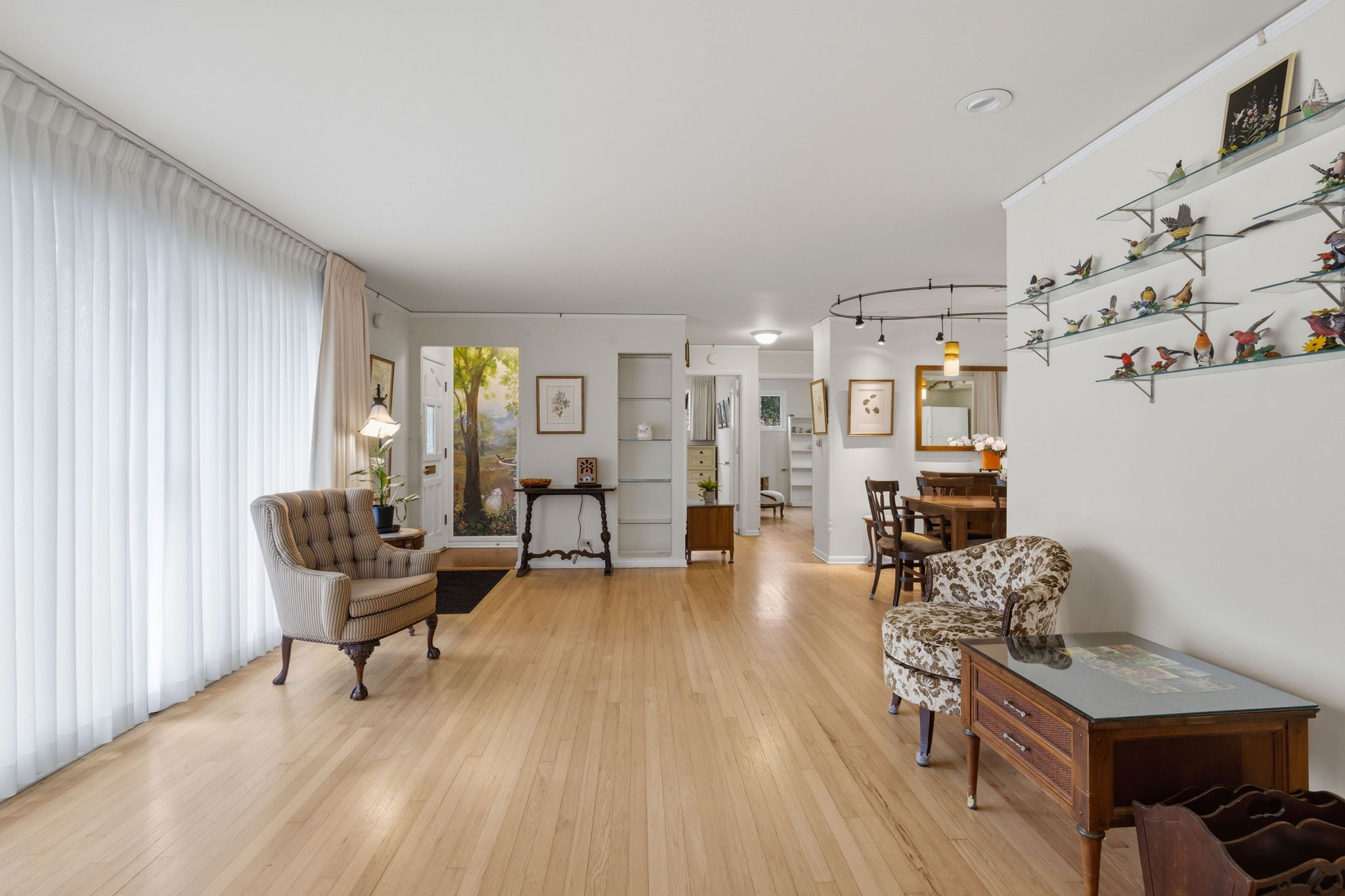 Welcoming front foyer with coat closet