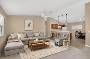Living Room and Kitchen -Virtually Staged