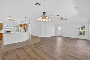 Living, Dining, and Kitchen