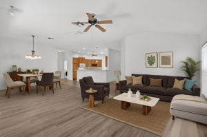 Living, Dining, and Kitchen-Virtually Staged