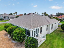 Aerial Rear and Side Elevation with PRIVACY Landscaping