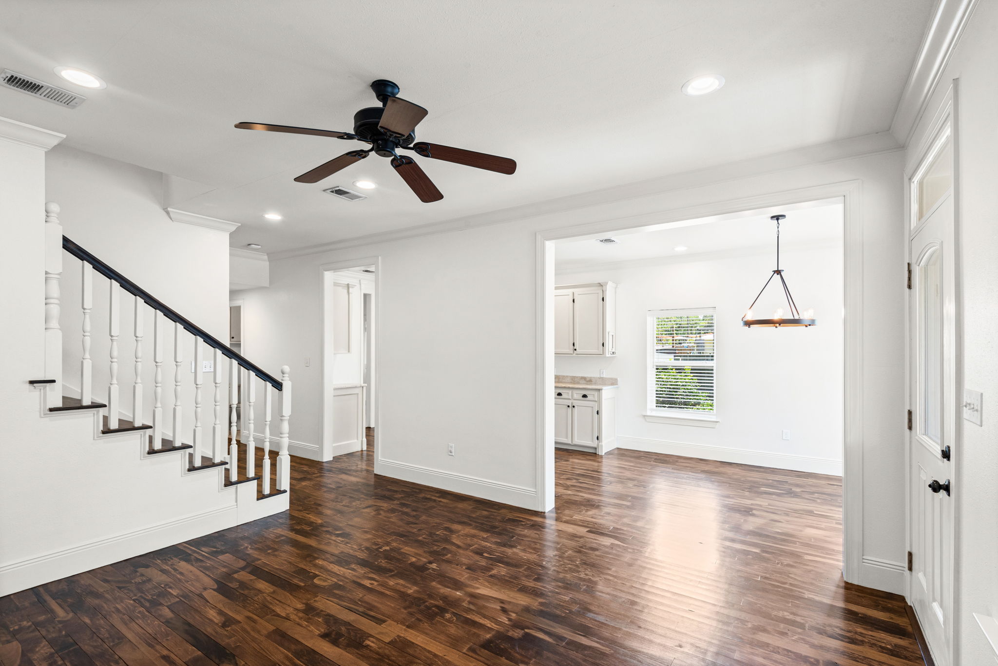 Stunning refinished hardwood floors.