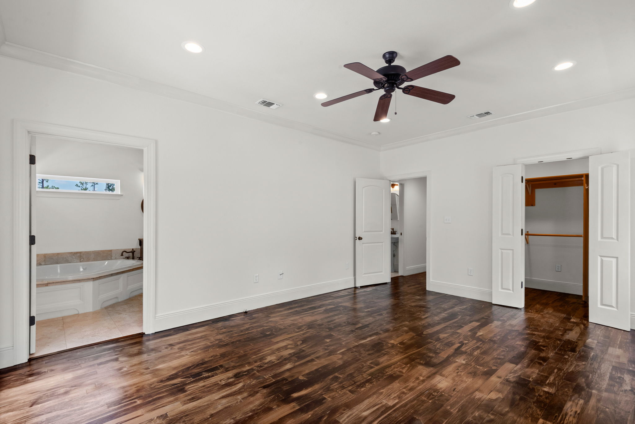 Master bedroom to bath and hall.