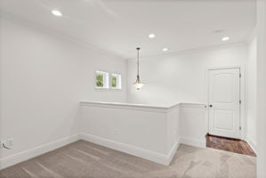 Landing with plenty of room for desk, chairs, play area, reading nook.