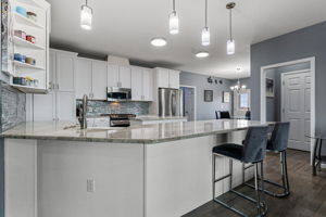 Granite kitchen counters with sitting room