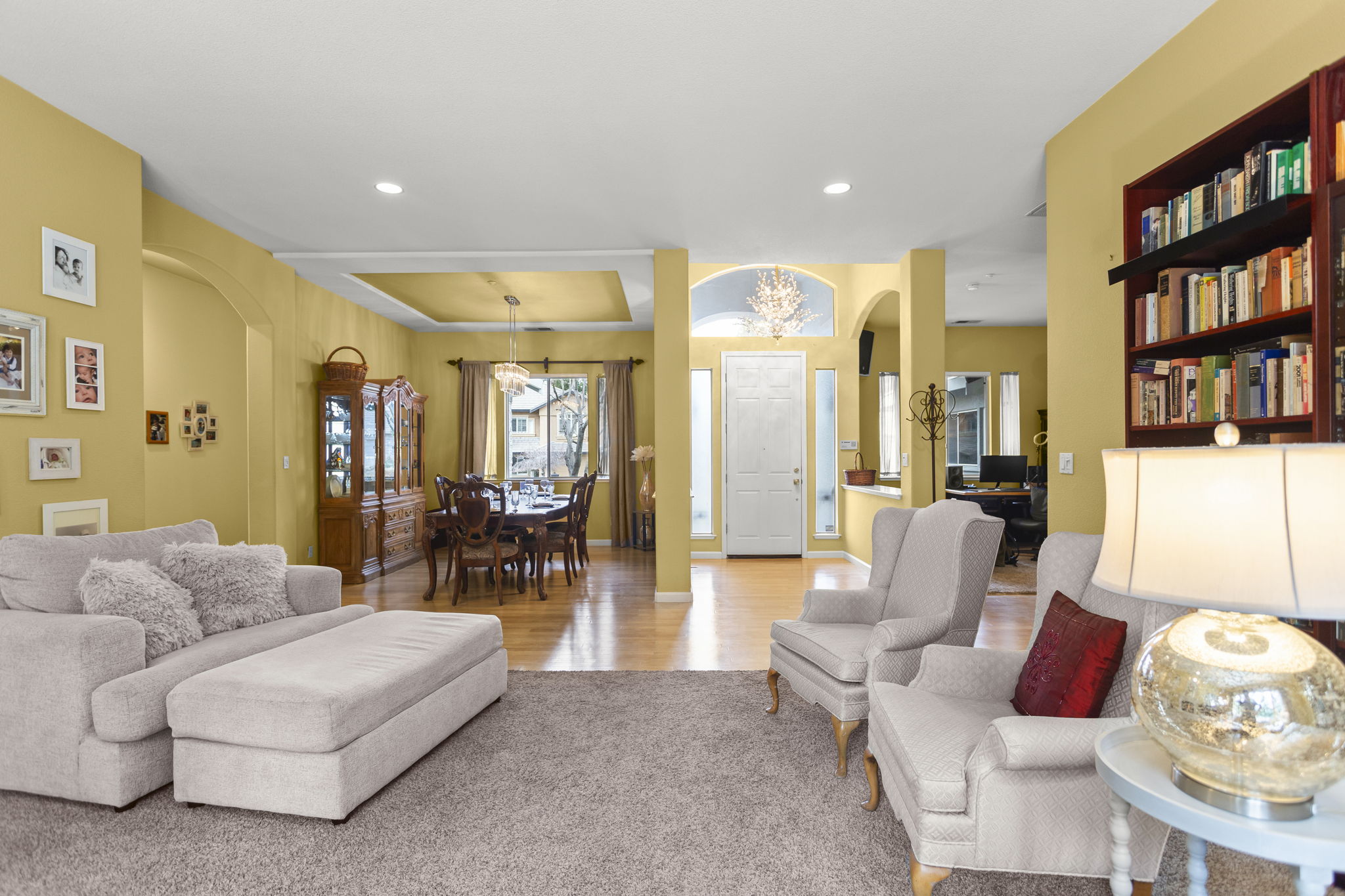 View of dining room & entry from living room