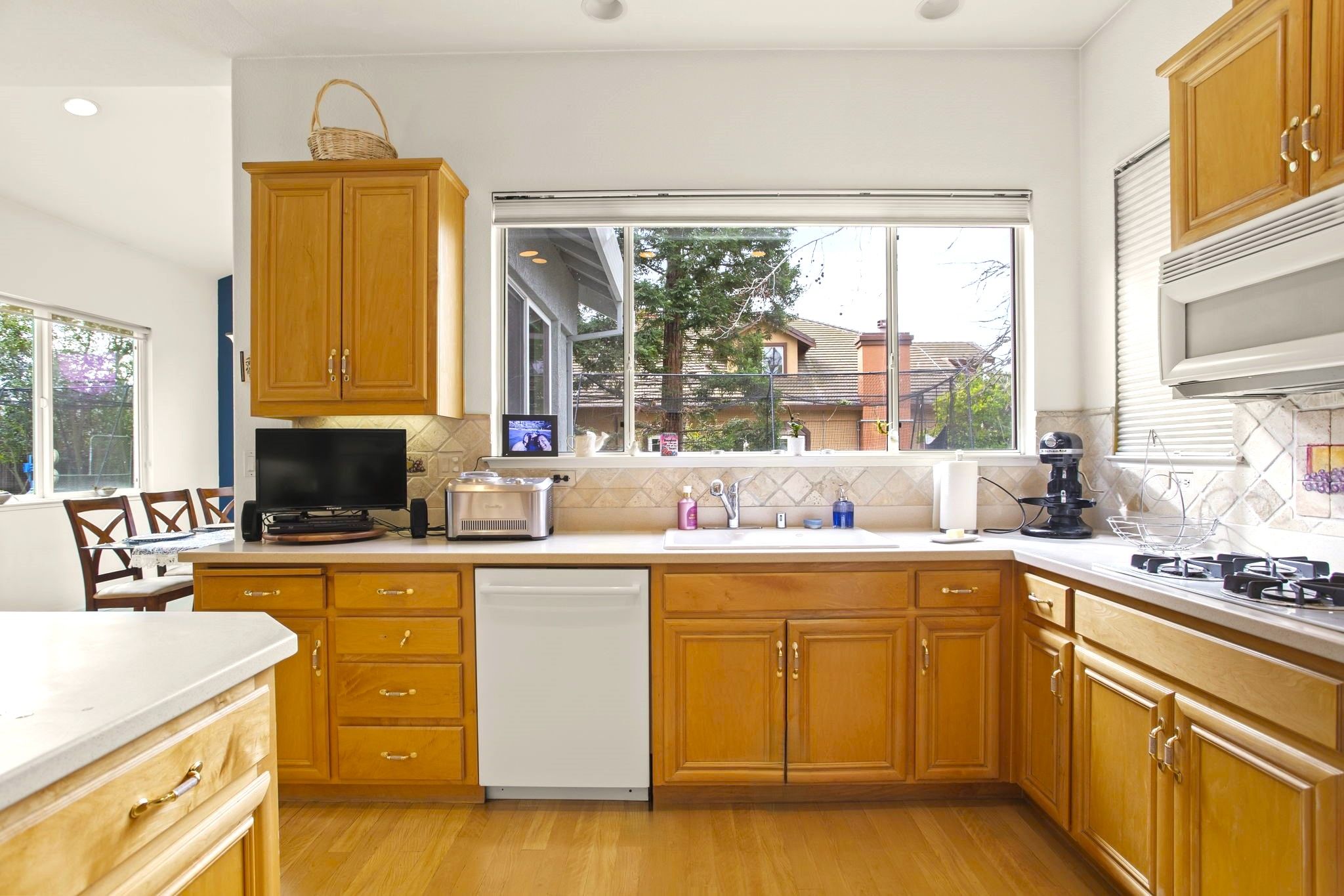 Kitchen with view to rear right-side patio