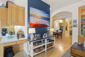 View from kitchen to family room