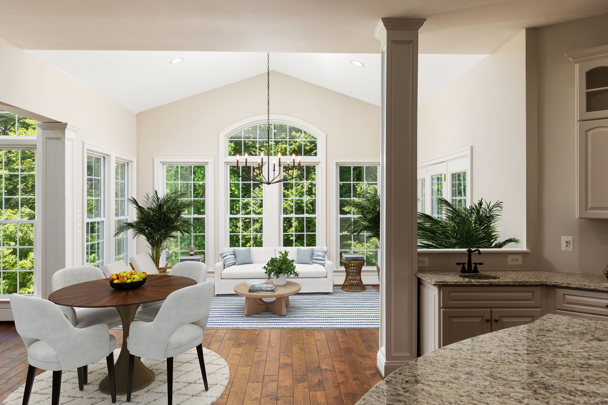 Breakfast Area + Sunroom (with virtual staging)