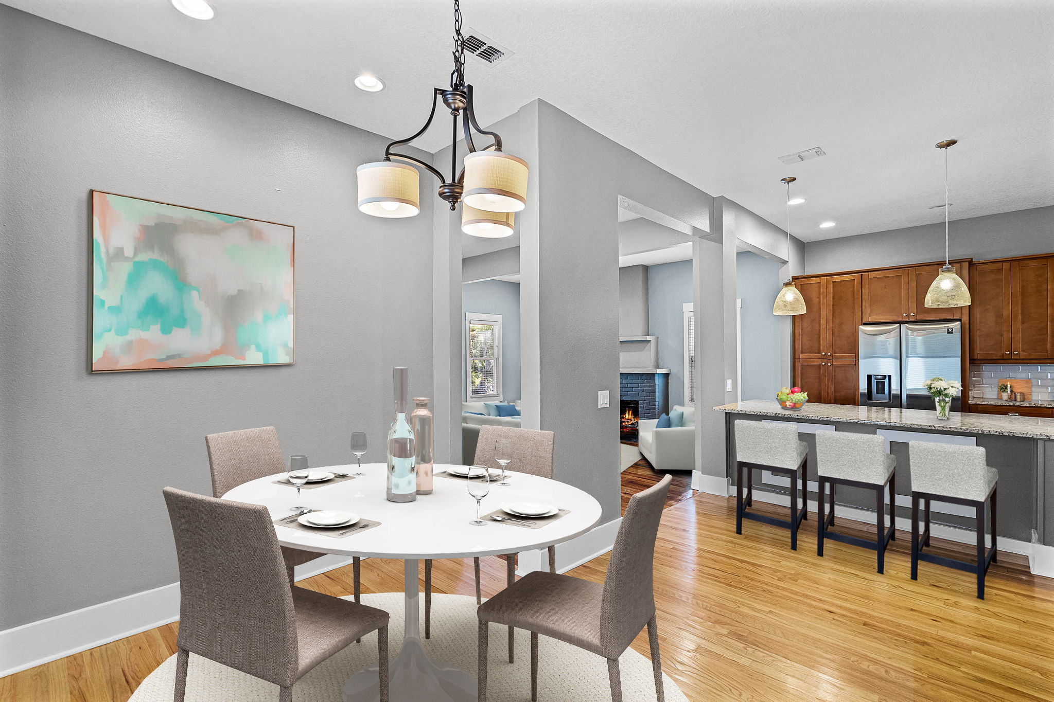 Virtually Staged.  Dining Room.