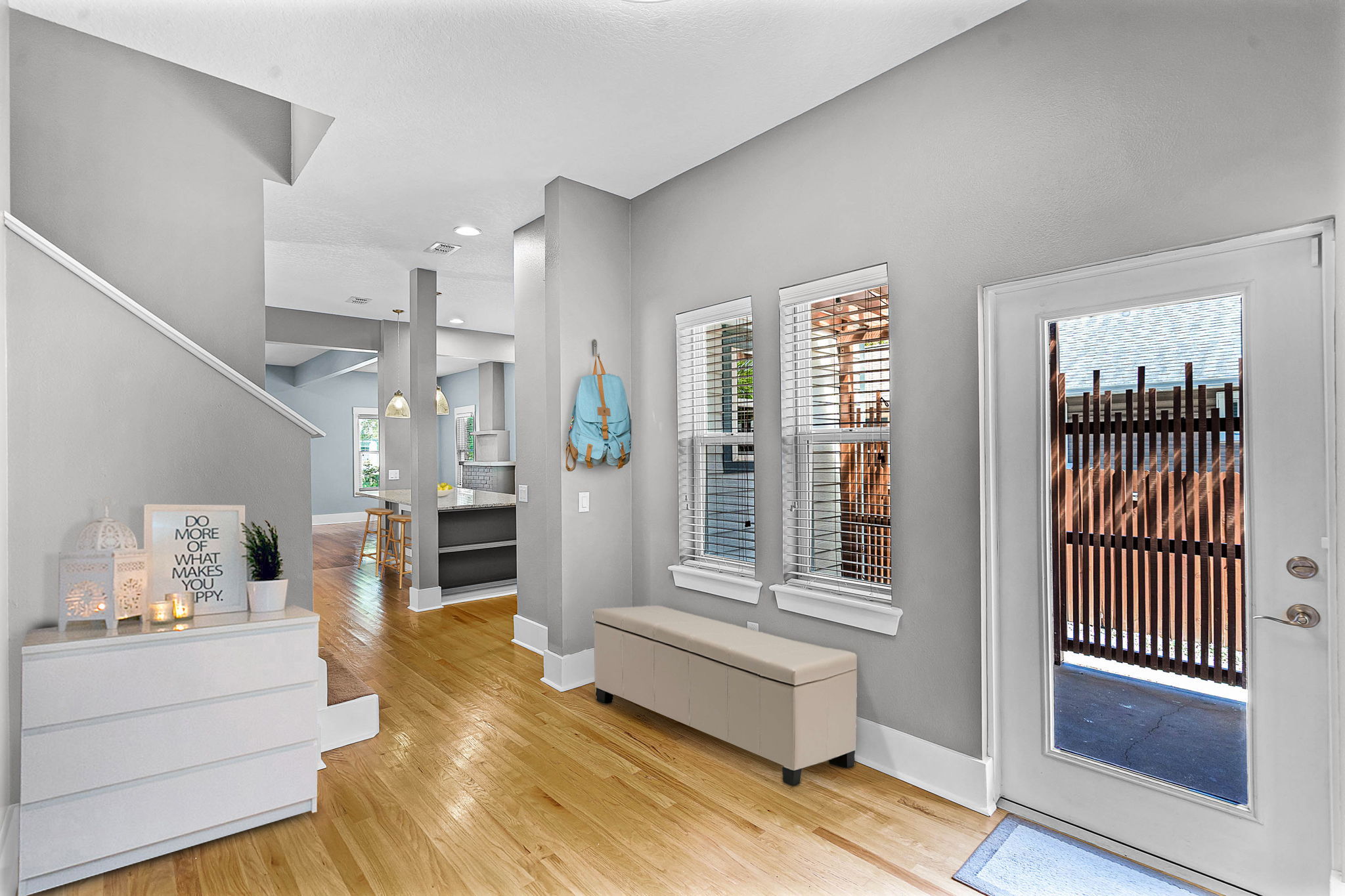 Virtually Staged.  Family Foyer/Side Entry