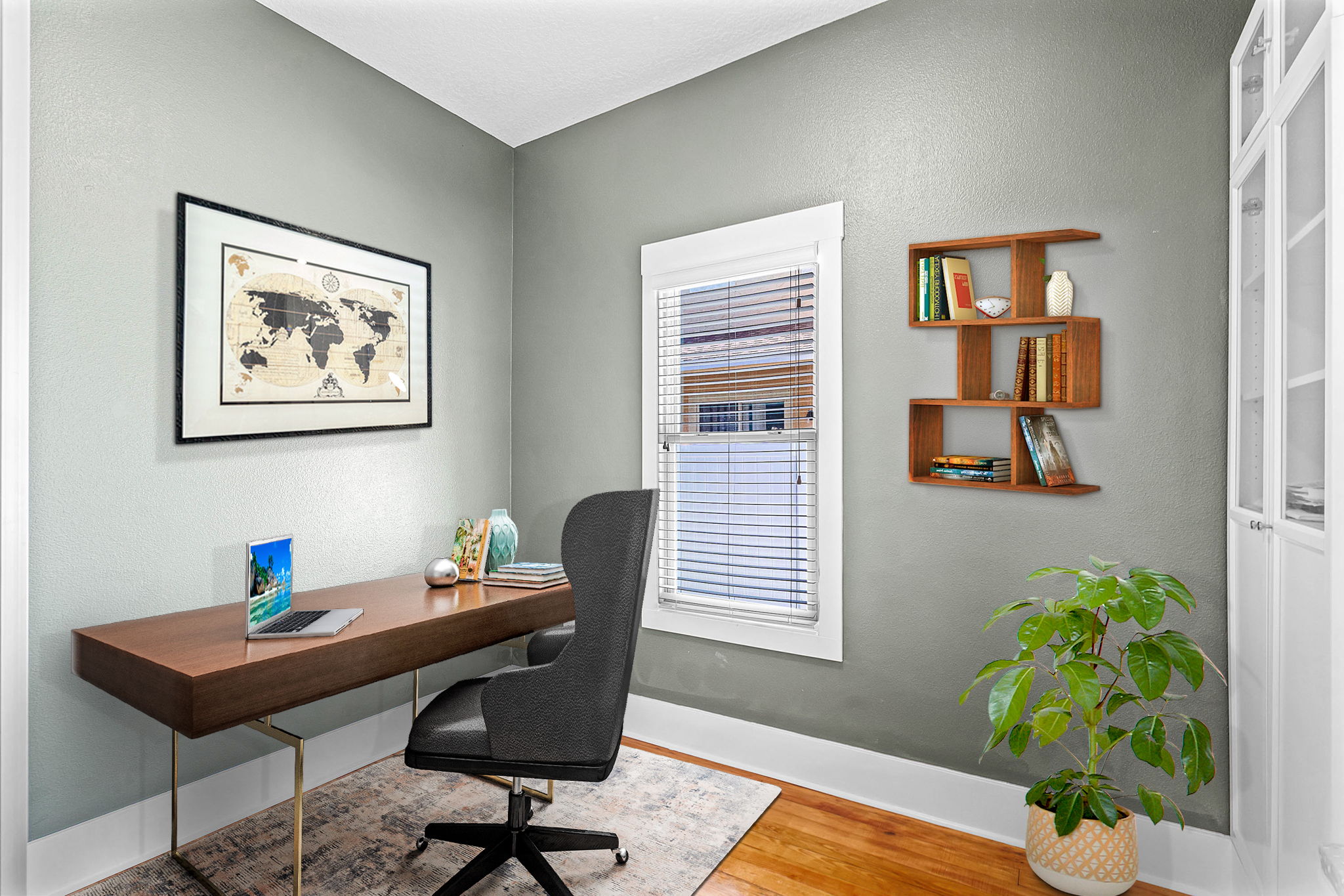 Virtually Staged.  Bedroom 4/Office/Study