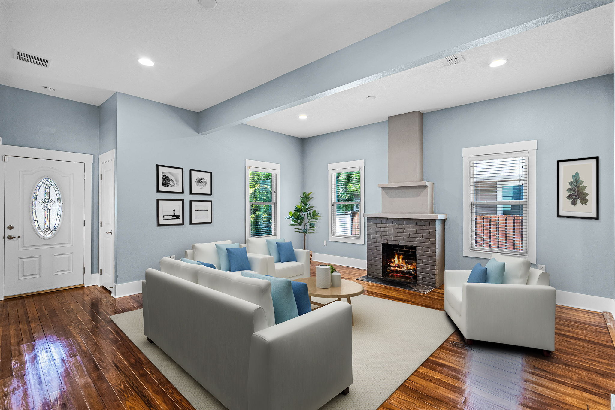 Virtually Staged.  Living Room.