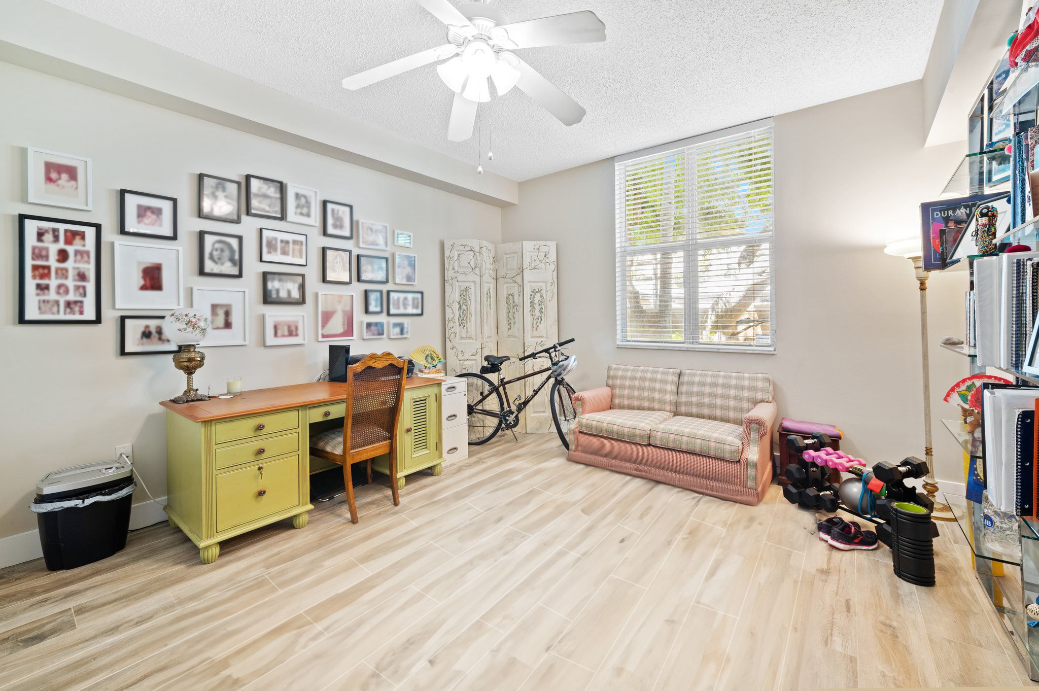 Bedroom #2 with upgraded tile flooring & walk-in closet