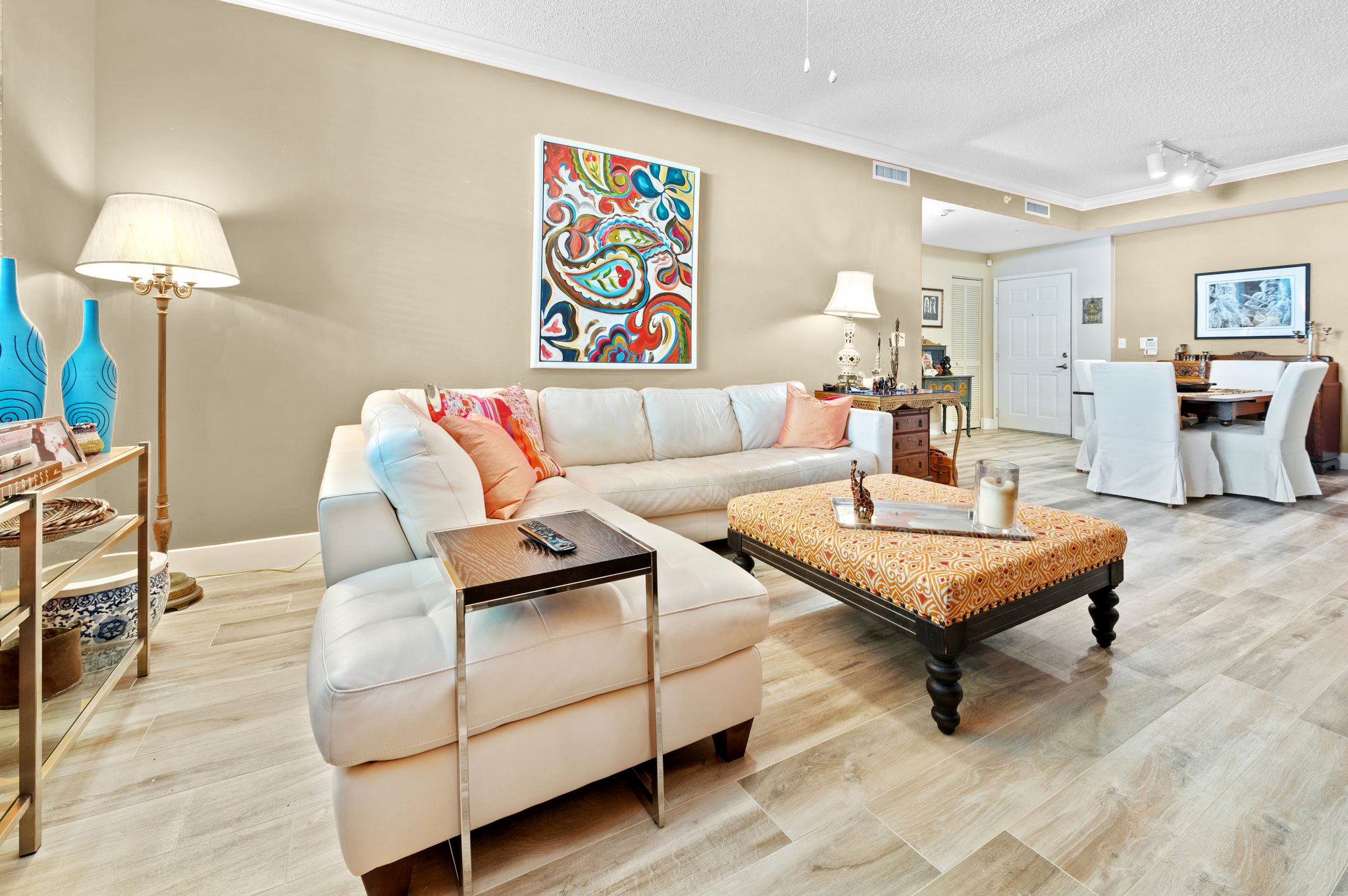 Updated flooring, baseboards & crown molding