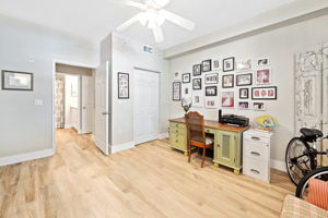 Bedroom #2 with upgraded tile flooring & walk-in closet
