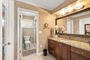 Primary Bathroom - Granite countertops, double sink vanity