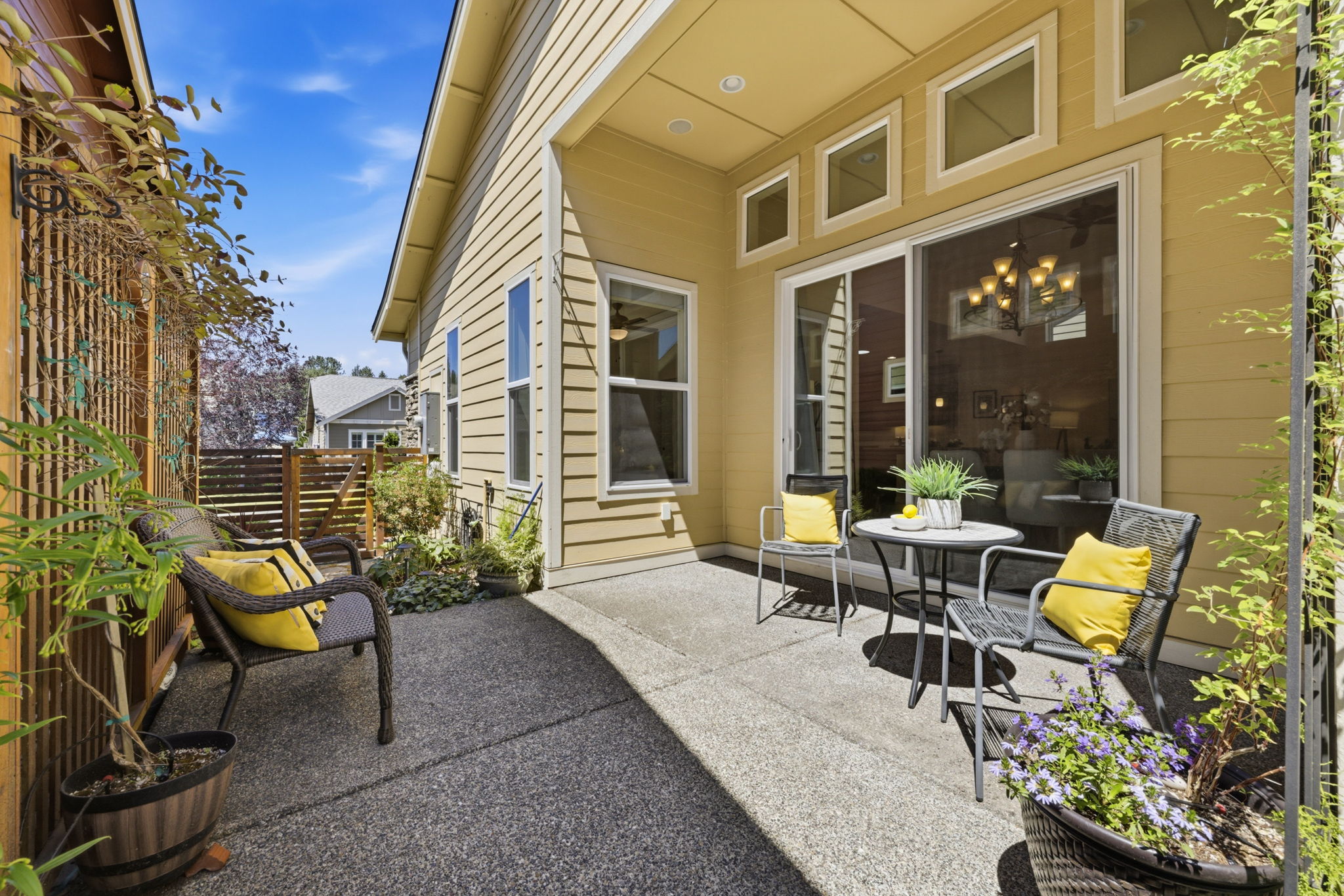 Patio. A private outdoor sitting area with bistro seating, perfect for morning coffee or evening relaxation.