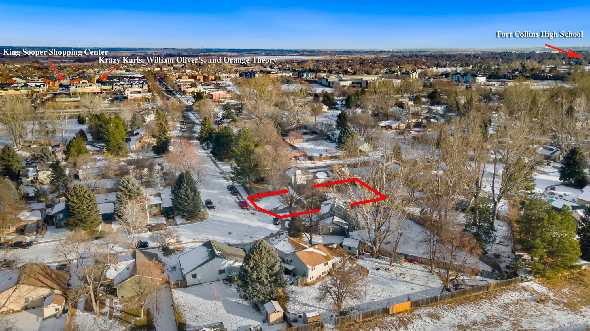 Excellent location near grocery stores, restaurants, bars, breweries, hiking and biking trails, k-12 schools, and quick access to I-25