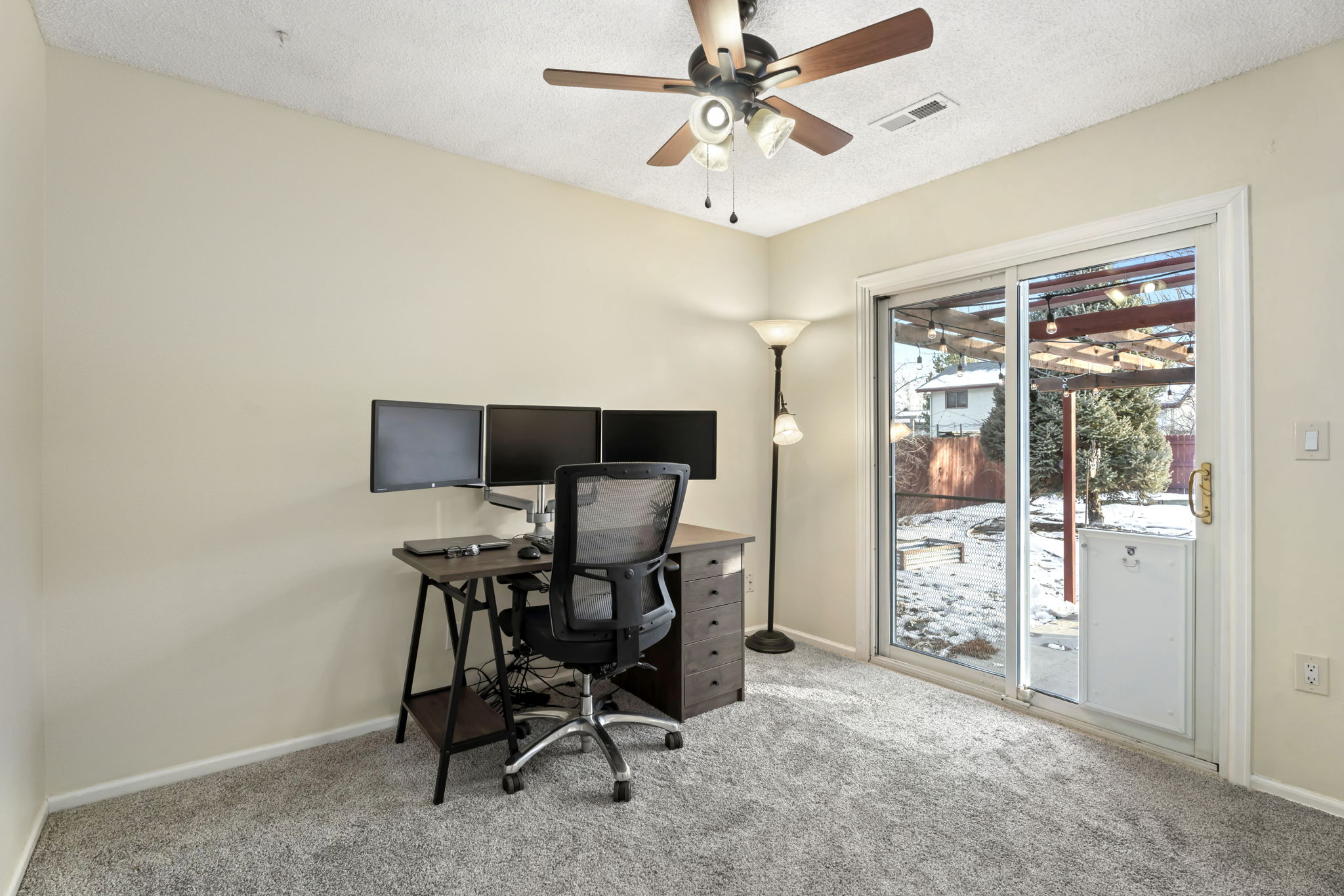Office/bedroom with direct access to large patio